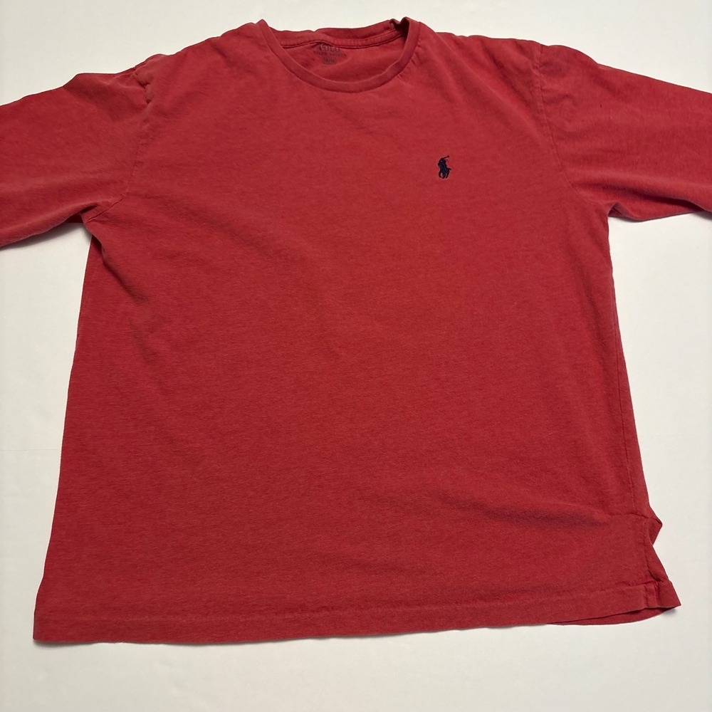 Polo Ralph Lauren Long Sleeve T-Shirt Mens Medium Red Heathered Pony Logo